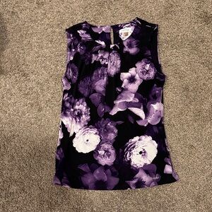 Calvin Klein Purple and Black Floral Top